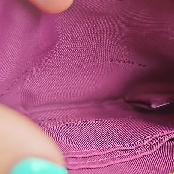 Coach Purple Pebbled Leather Wristlet Clutch NWOT - Picture 7 of 7